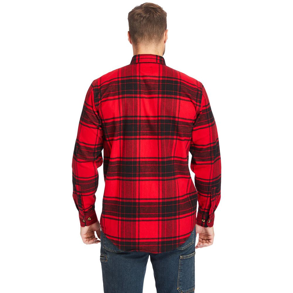 Camisa Masculino - Timberland Pro® Woodfort Heavyweight Flannel Work - TGPCM8071 - Vermelhas/Pretas
